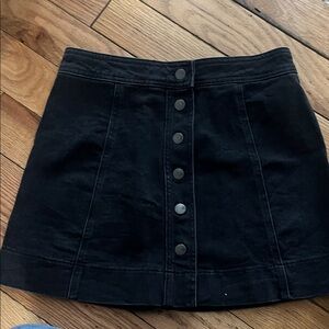 Madewell Black Button-Up Denim Skirt